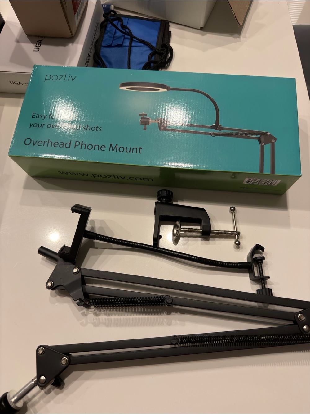 Pozliv Overhead phone mount tripod